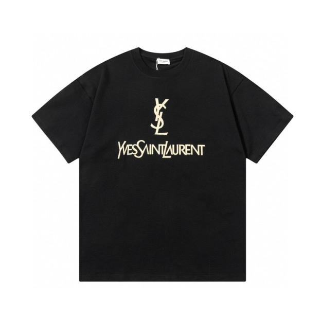 サンローラン「Saint Laurent」ヴィンテージインスパイアード ゴールドプリントTシャツ
