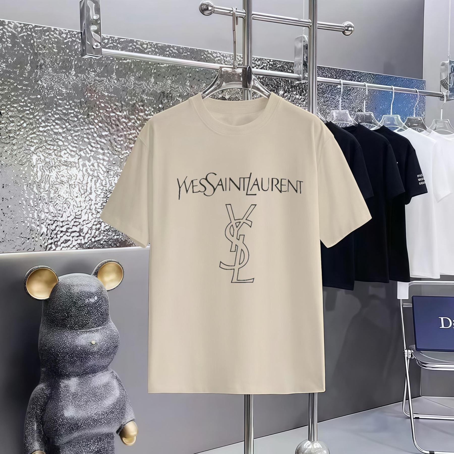 サンローラン「Saint Laurent」グラフィックプリント クルーネックTシャツ