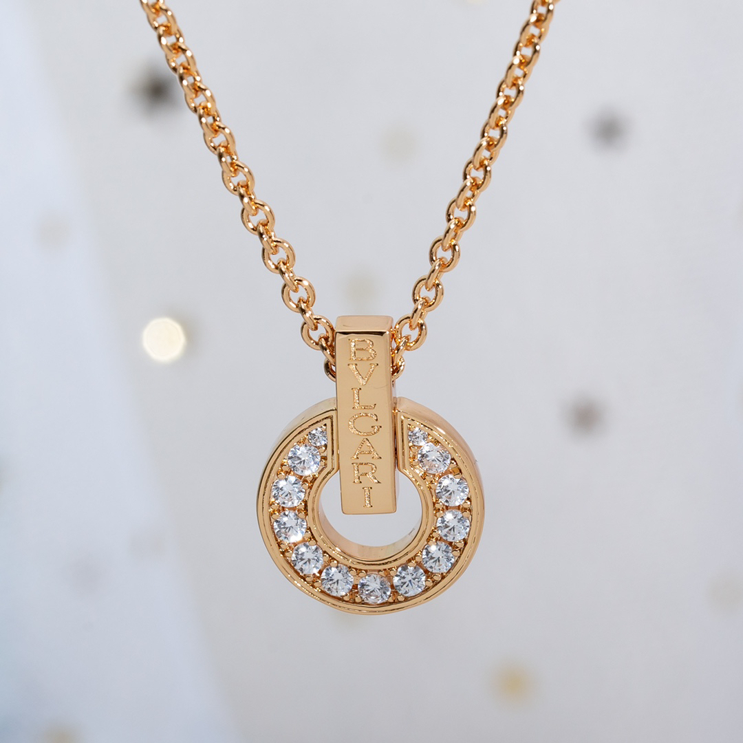 ブルガリ「Bvlgari」サークルコインネックレス38-45cm