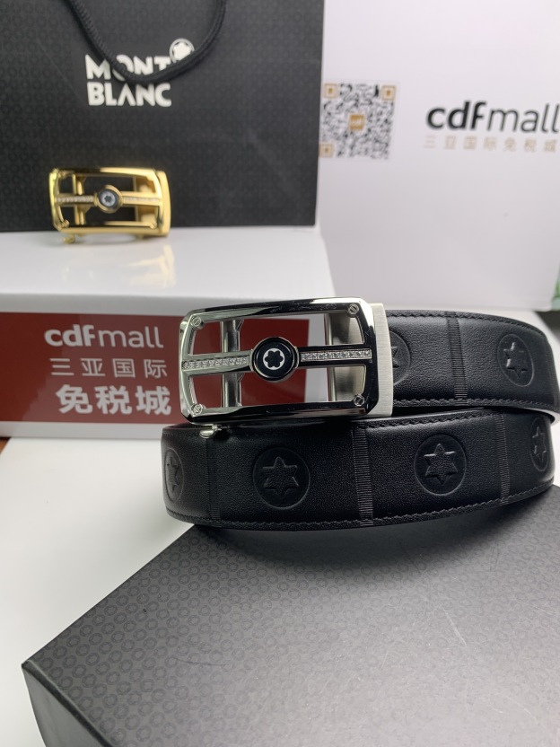 モンブラン「Montblanc」 クラシックコレクション プレミアムエンボスレザー ベルト100cm
