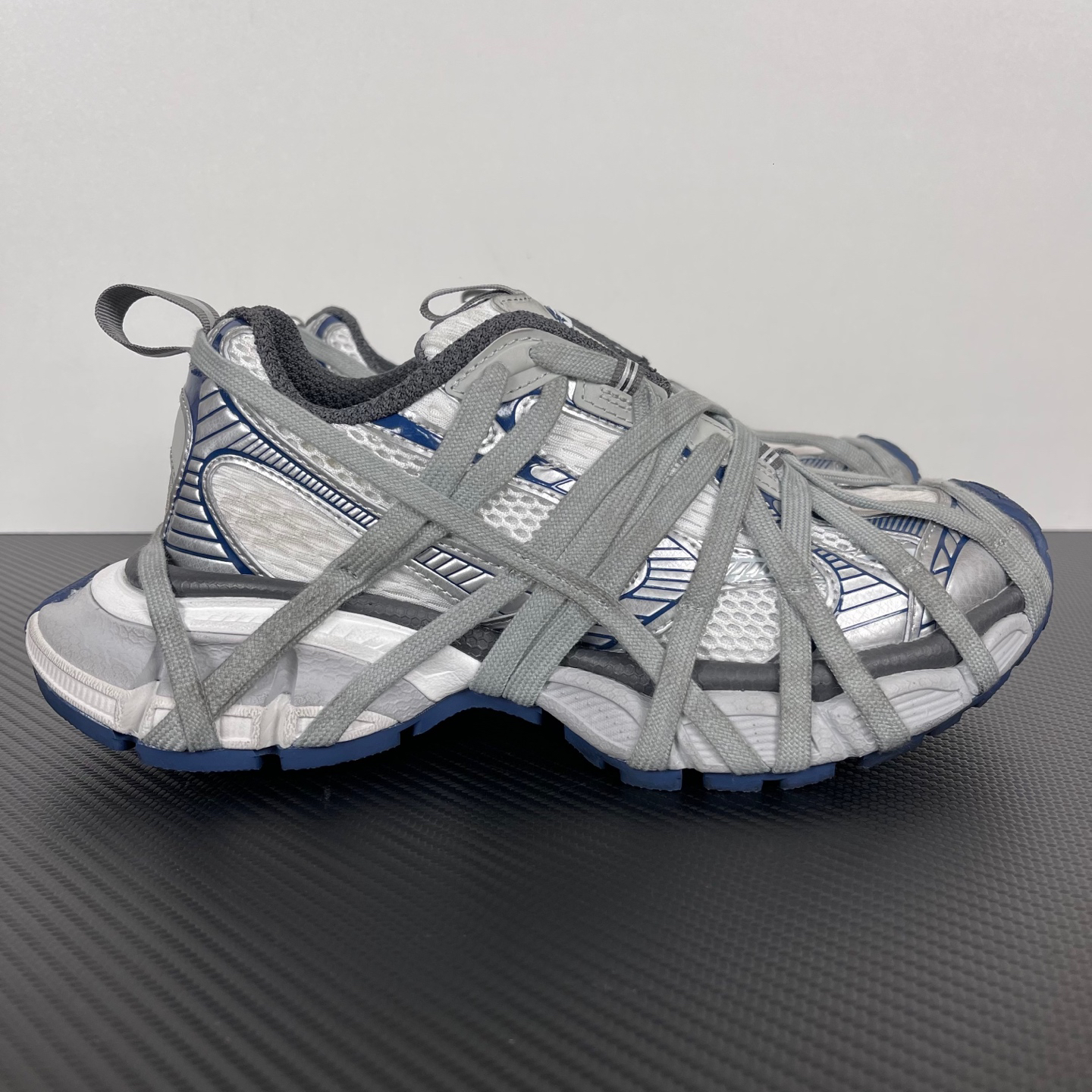 バレンシアガ「Balenciaga」Sneaker Tess 3XL 10th B款 バンドストラップ シルバー ブルー スニーカー