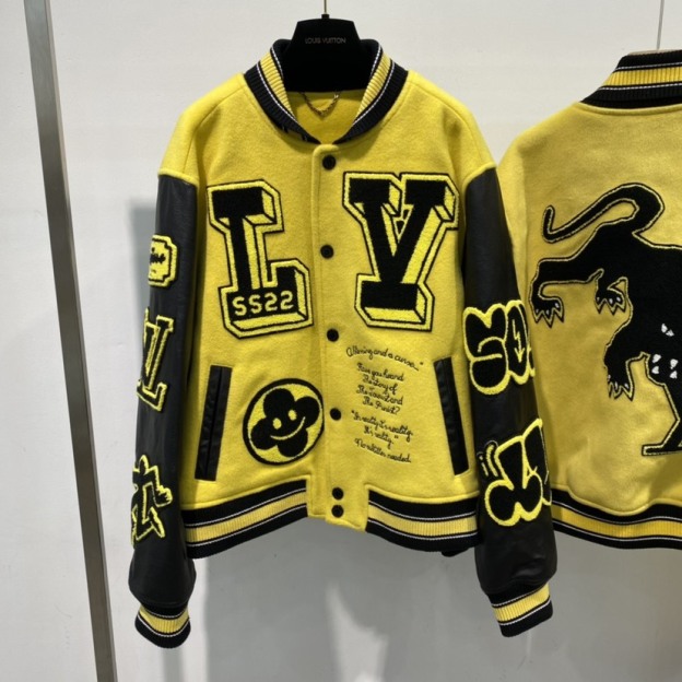 ルイ・ヴィトン「Louis Vuitton」ウール＆レザー コンビネーション ジャケット アウコート着