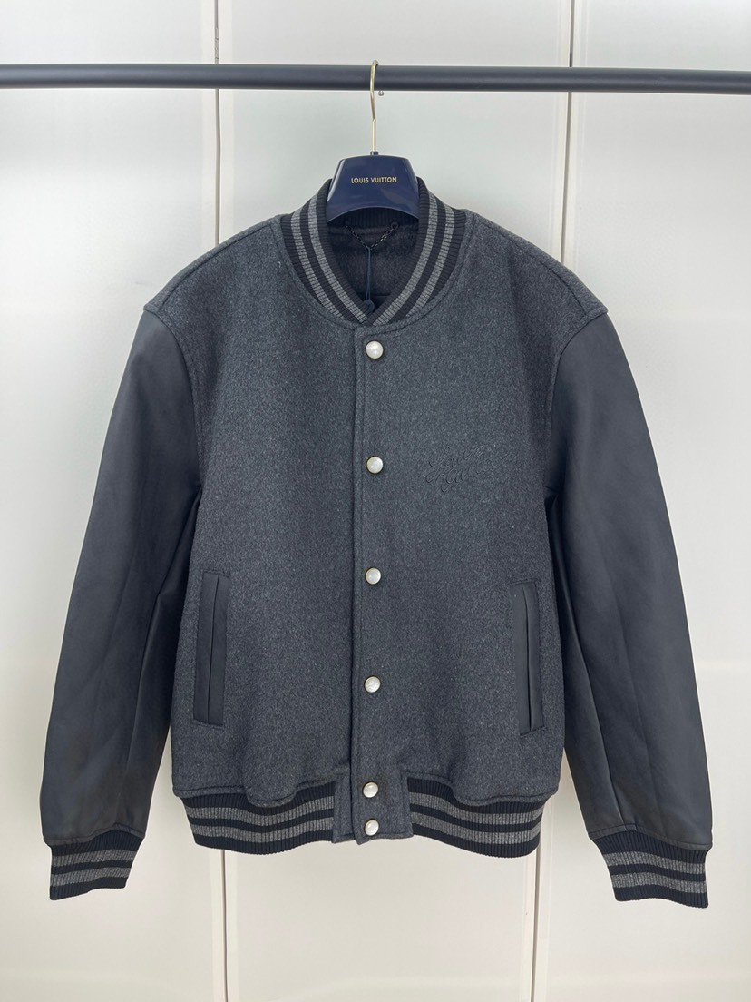 ルイ・ヴィトン「Louis Vuitton」 ウール エンブロイダリー ベースボール ジャケット
