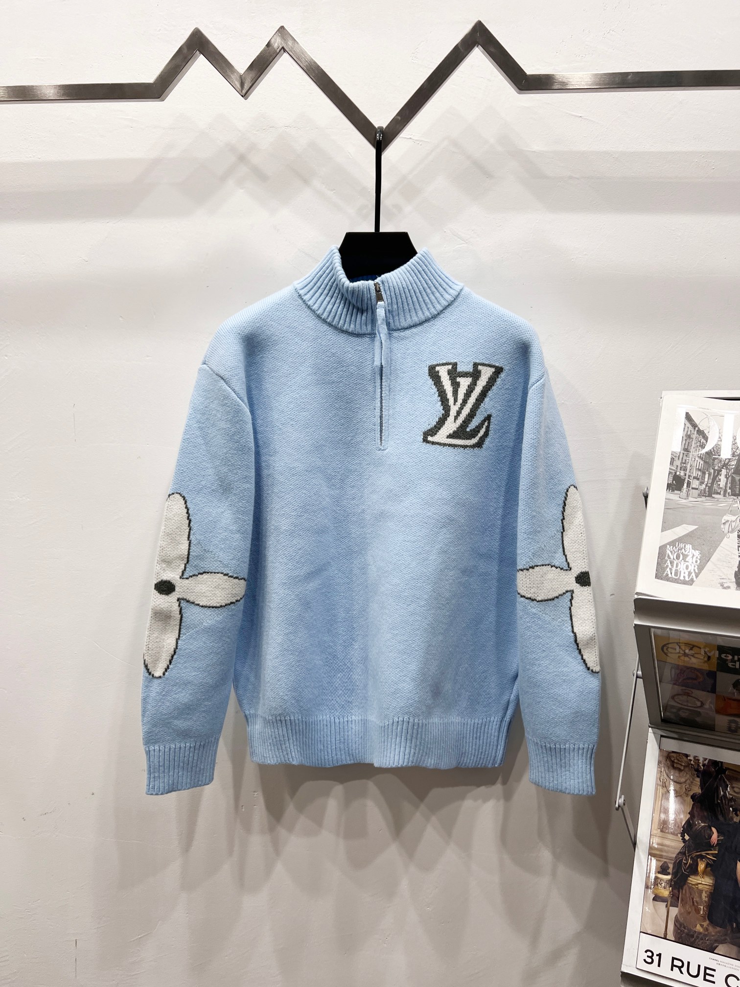 ルイ・ヴィトン「Louis Vuitton」クラシックジャージー編みウールプルオーバータートルネックセーター