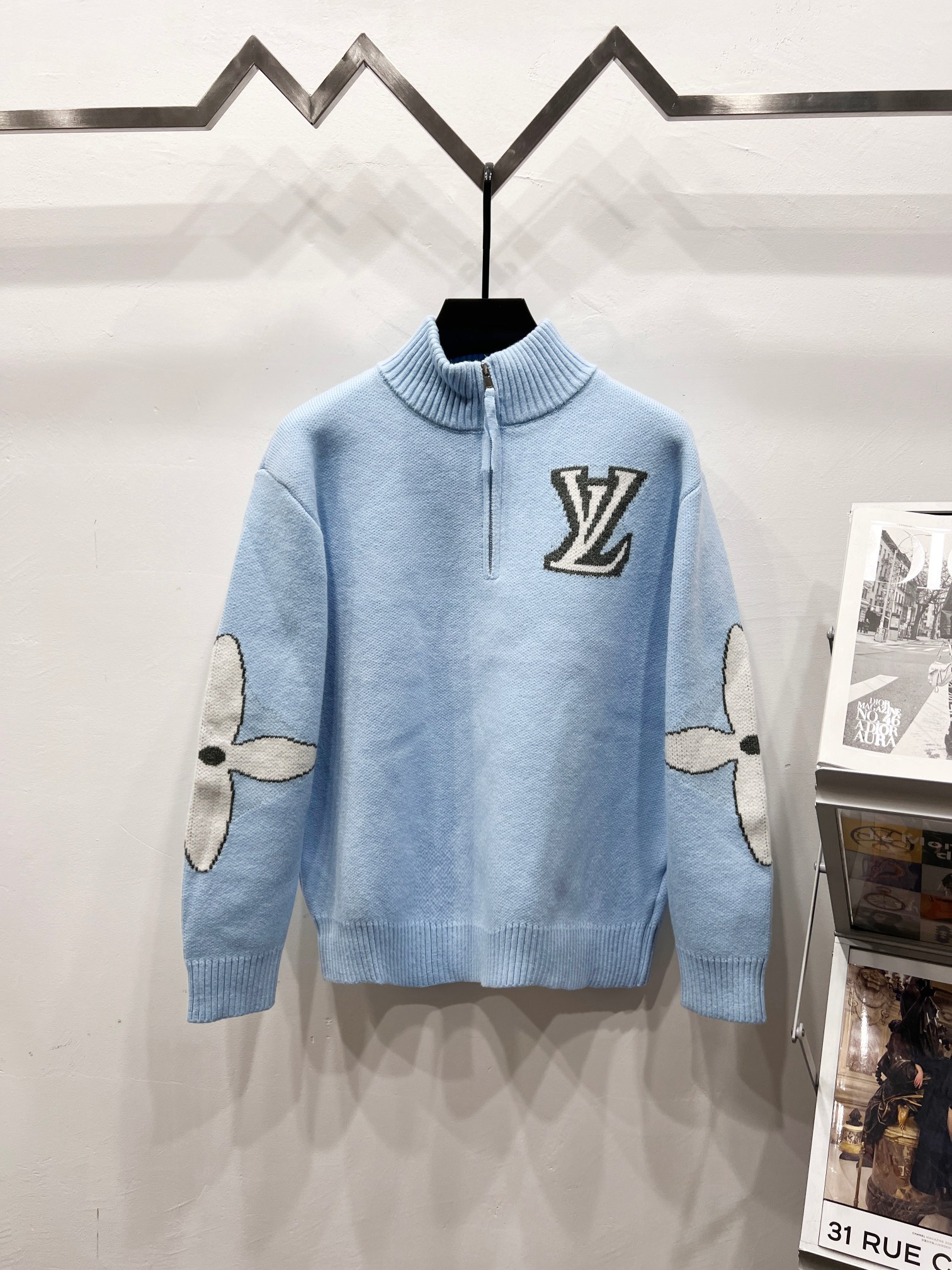 ルイ・ヴィトン「Louis Vuitton」クラシックジャージー編みウールプルオーバータートルネックセーター