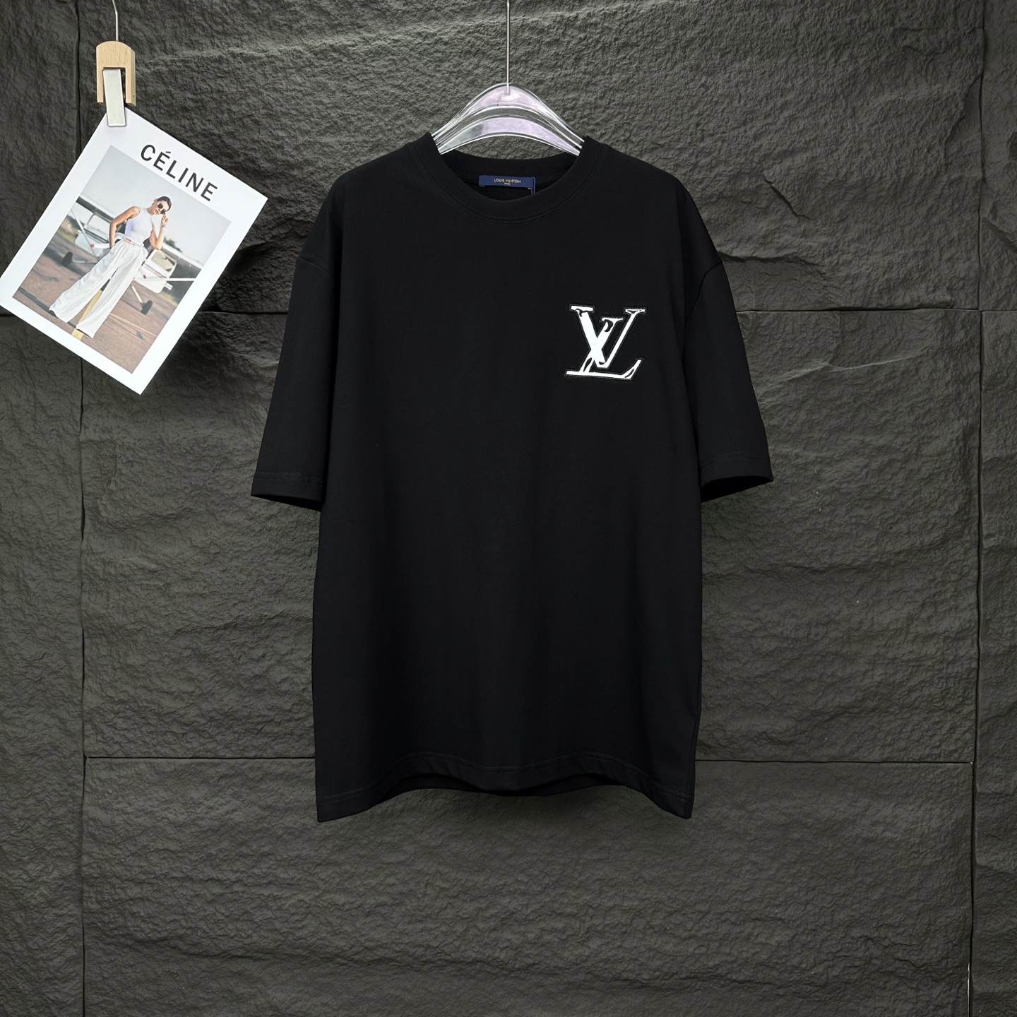 ルイ・ヴィトン「Louis Vuitton」2025新作 重工パッチ刺繍ロゴ半袖Tシャツ