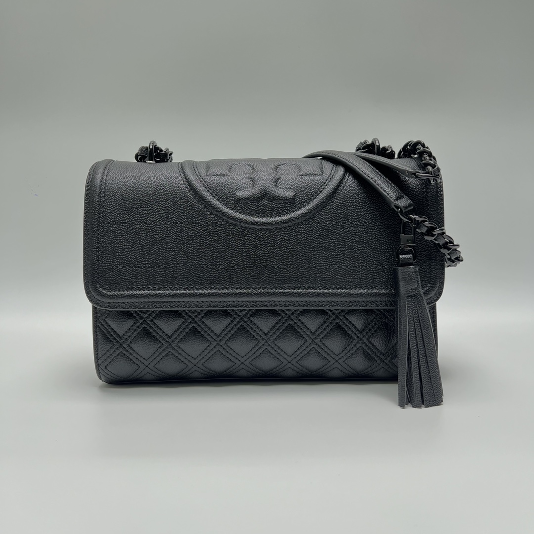 トリー バーチ「Tory Burch」Flemingキャビア牛革菱格チェーンバッグ