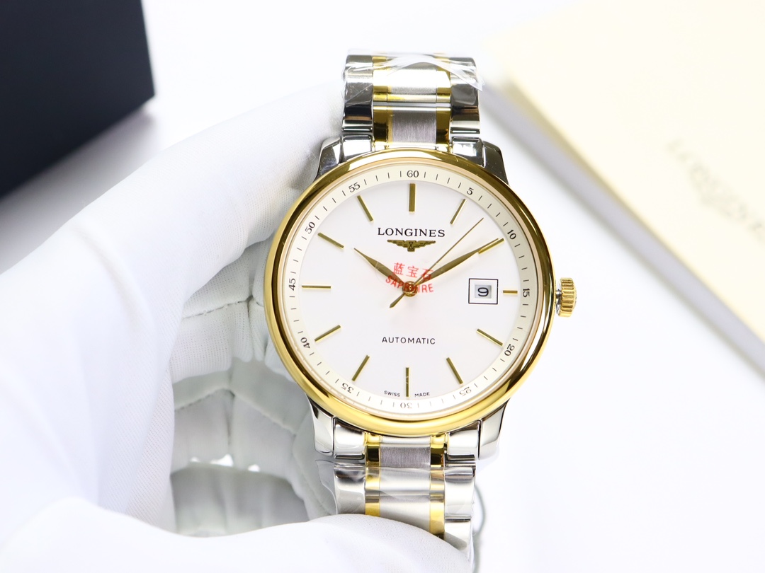 ロンジン「Longines」マスターコレクション サファイアクリスタル メンズウォッチ 40mm