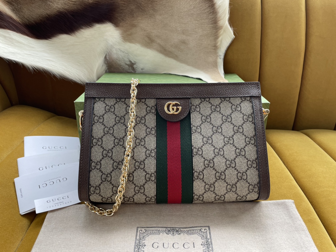 グッチ「Gucci」オフィディア GGスプリーム フローラ レザー マルチカラー ゴールド ショルダーバッグ