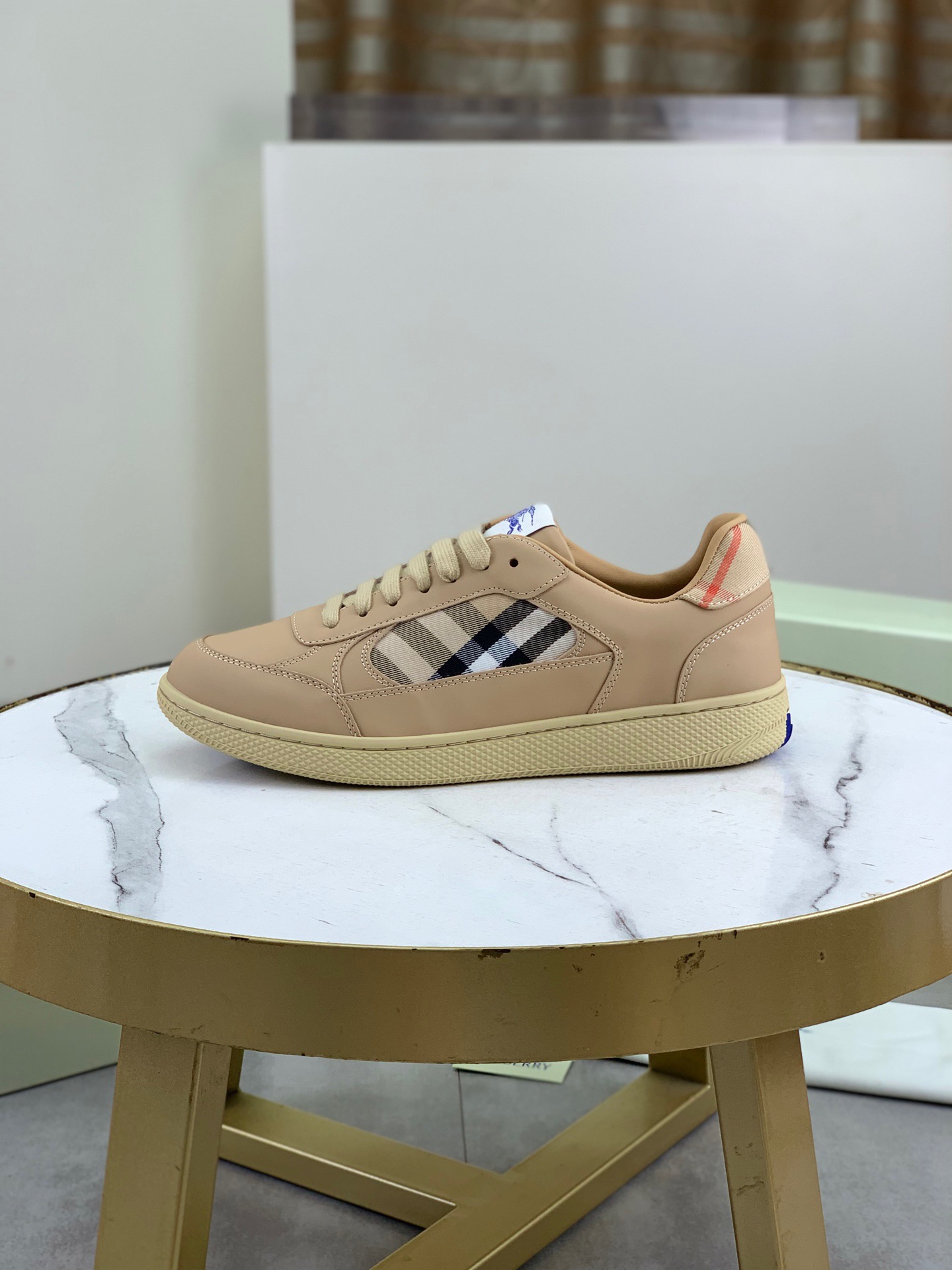 バーバリー［Burberry］革Check-printスニーカー