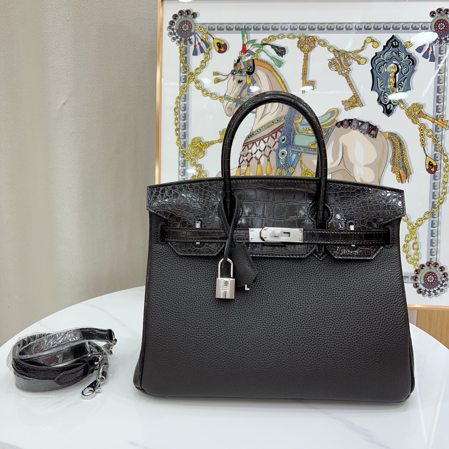 エルメス バーキン 25/30 バッグ クロコダイルエンボス「Birkin Bag」