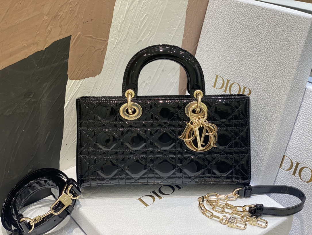 ディオール「Dior」レディ ディオール ラメ レザー ショルダーバッグ
