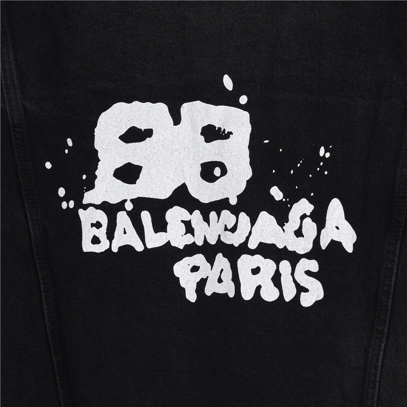 [Copy]Balenciaga / バレンシアガ 24ss 手描きグラフィティプリントのジーンズジャケット