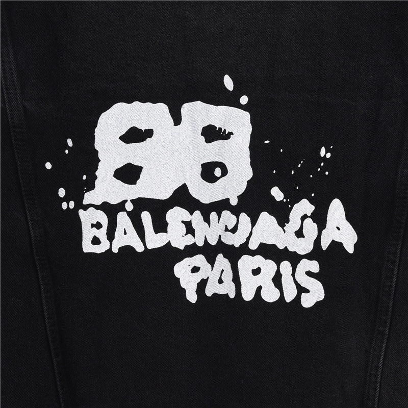 [Copy]Balenciaga / バレンシアガ 24ss 手描きグラフィティプリントのジーンズジャケット
