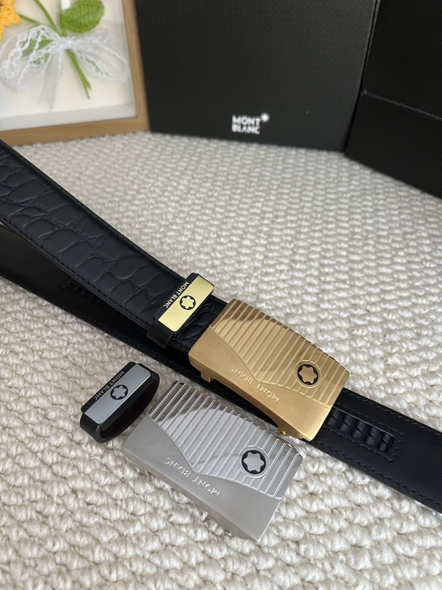 【厳選在庫】Montblanc ビジネスマン正装ベルト「全長約 100cm」