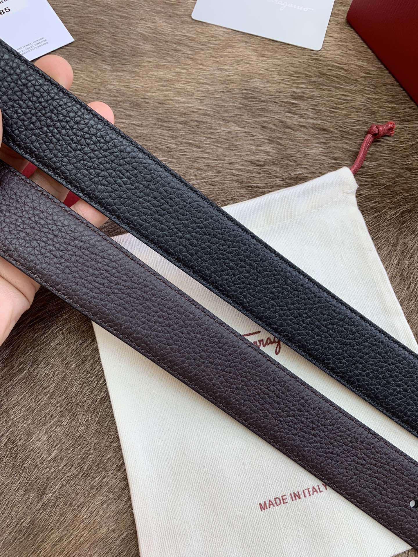 【新規倉庫入り】Salvatore Ferragamo 職人仕上げ高級ベルト「全長約 100cm」