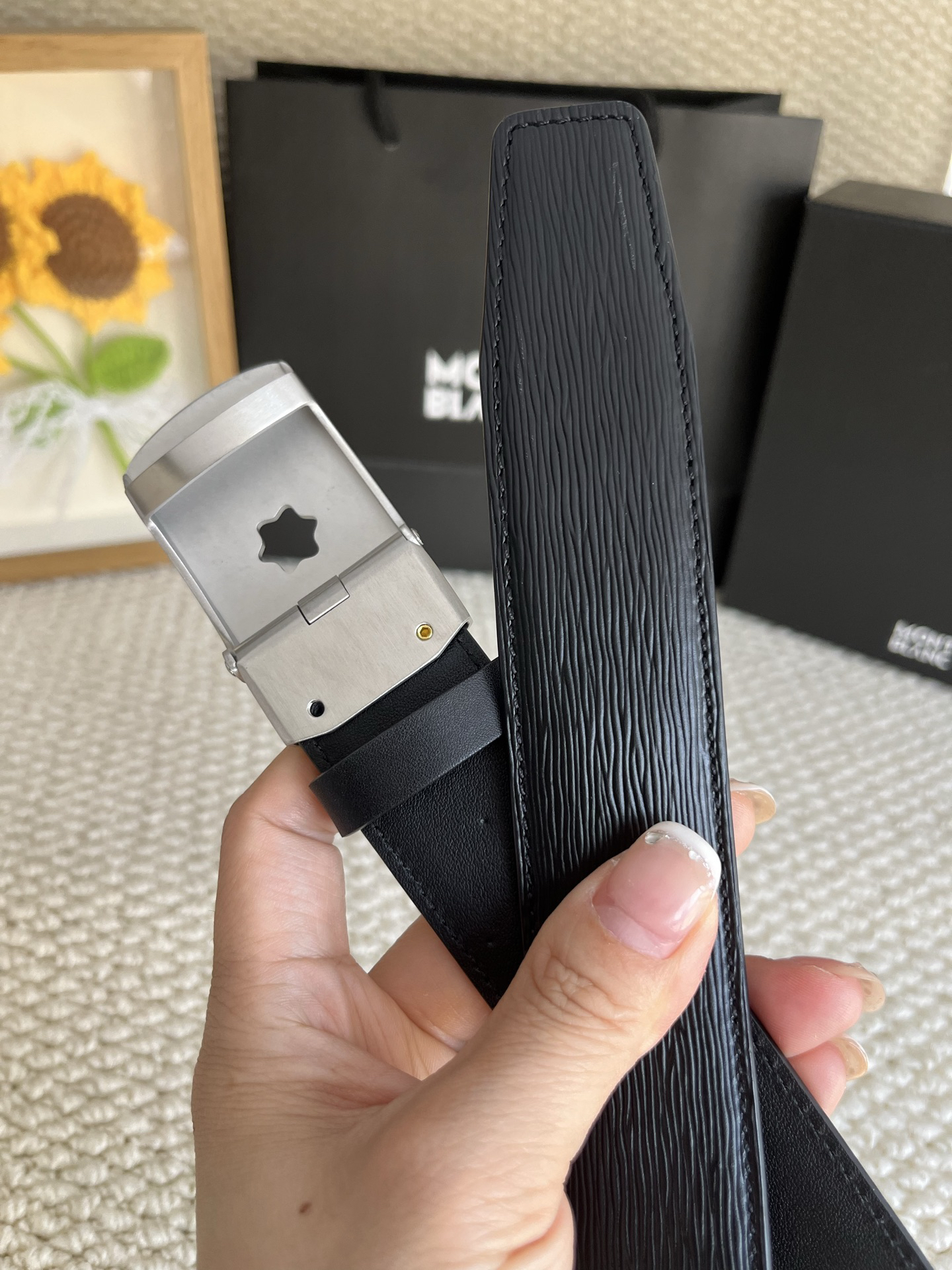 【厳選在庫】Montblanc ビジネスマン正装ベルト「全長約 100cm」