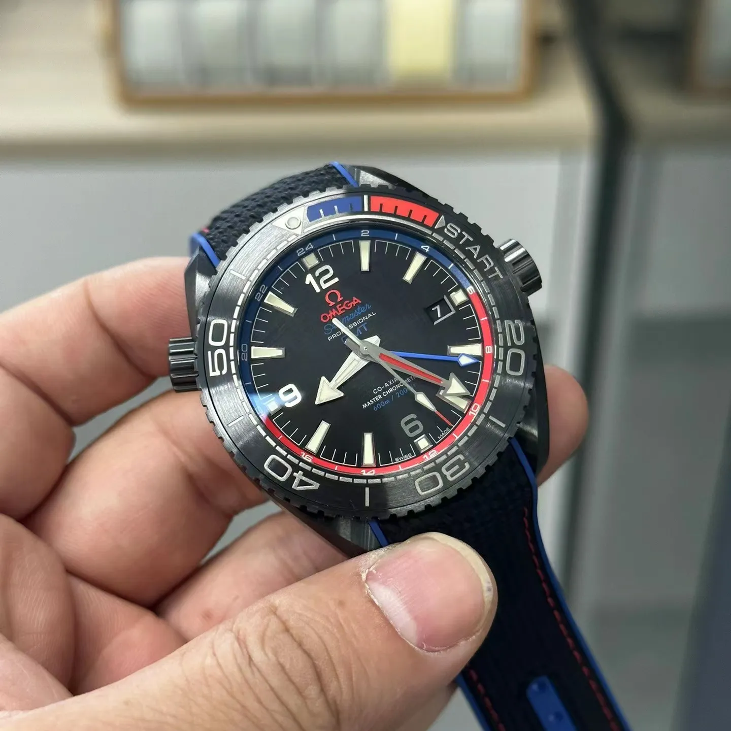 オメガ「Omega」Seamaster Planet Ocean メンズウォッチ45MM