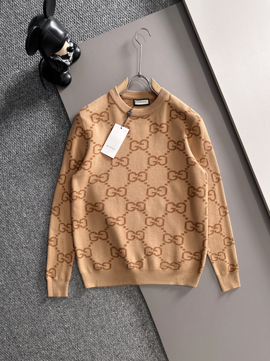 グッチ「Gucci」秋冬ウール混紡丸首プルオーバーニットセーター