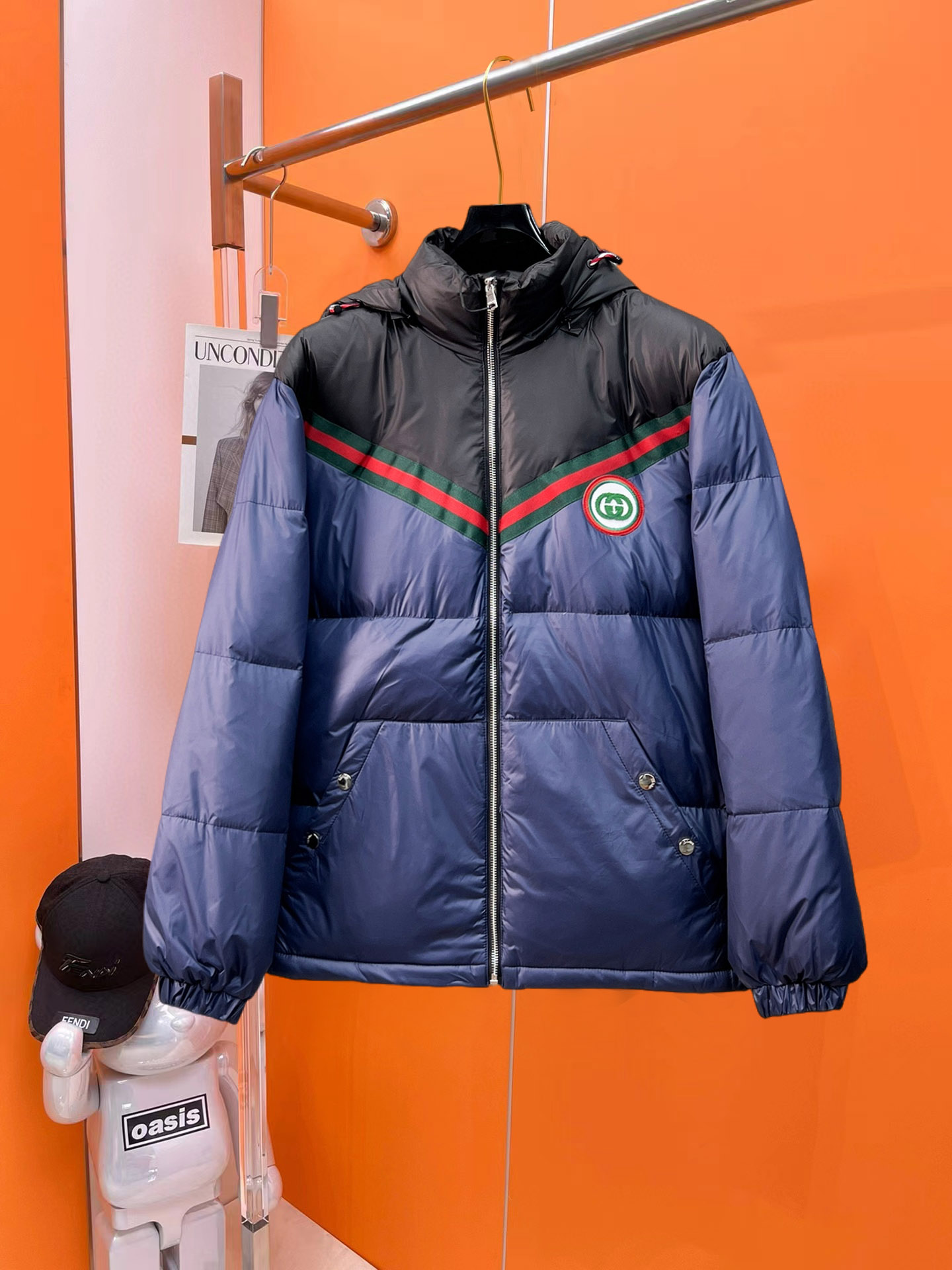 グッチ「Gucci」秋冬ラペル付きダウンジャケット