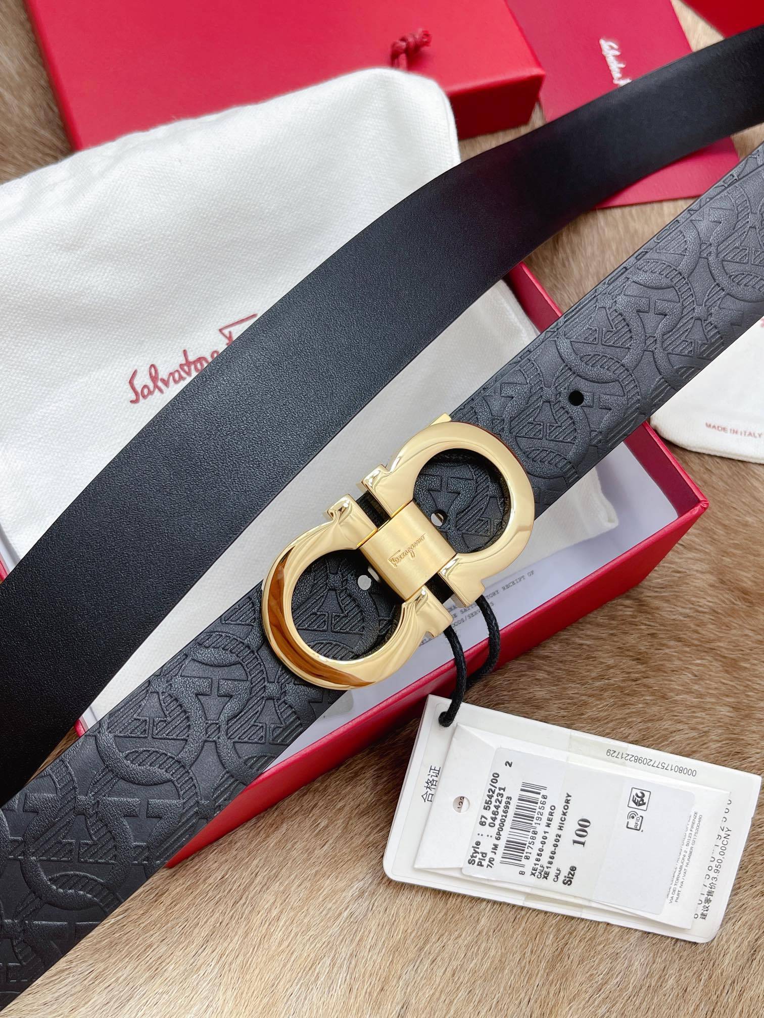 【新規倉庫入り】Salvatore Ferragamo 職人仕上げ高級ベルト「全長約 100cm」