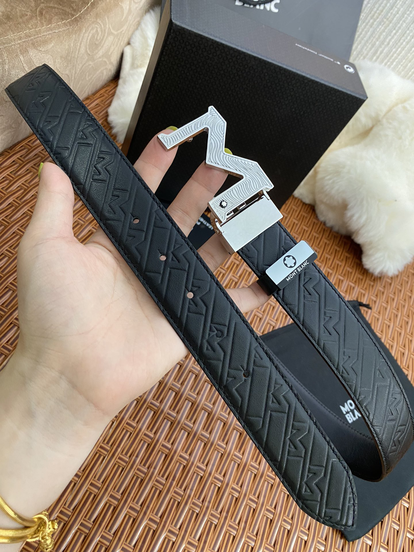 【厳選在庫】Montblanc ビジネスマン正装ベルト「全長約 100cm」