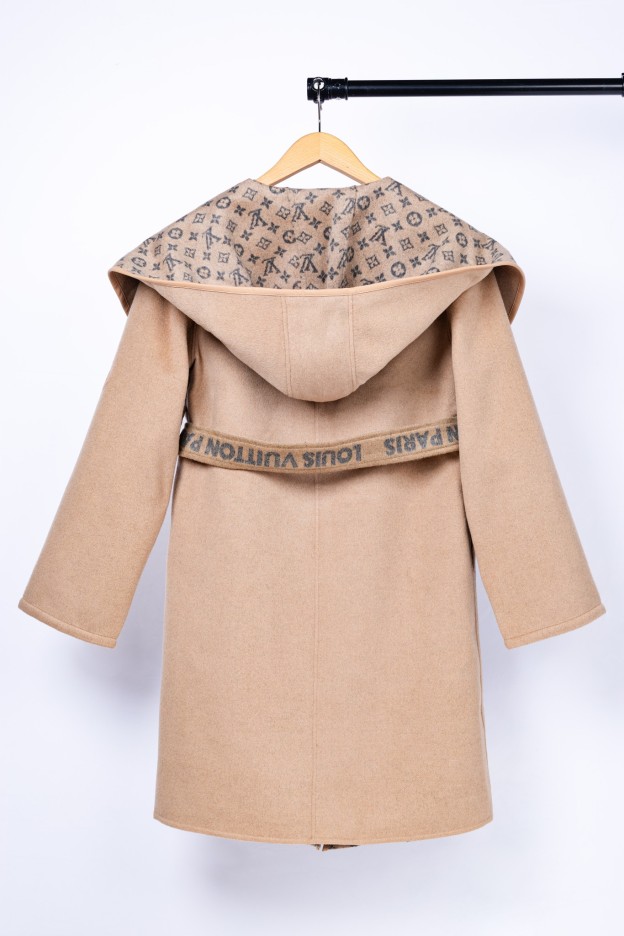 ルイ・ヴィトン「Louis Vuitton」秋冬 レディース ワップルフードロングコート