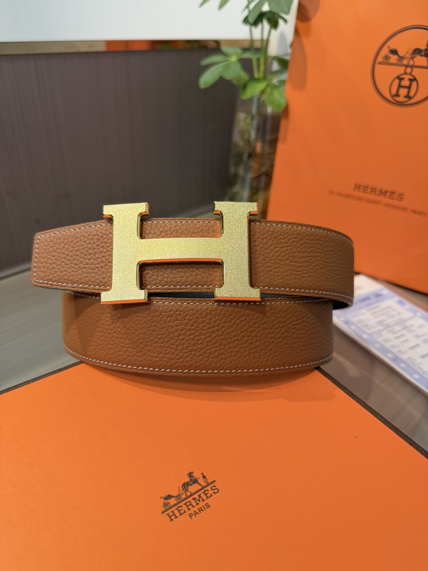 【限定入荷】Hermès フレンチ紳士ベルト「全長約 100cm」