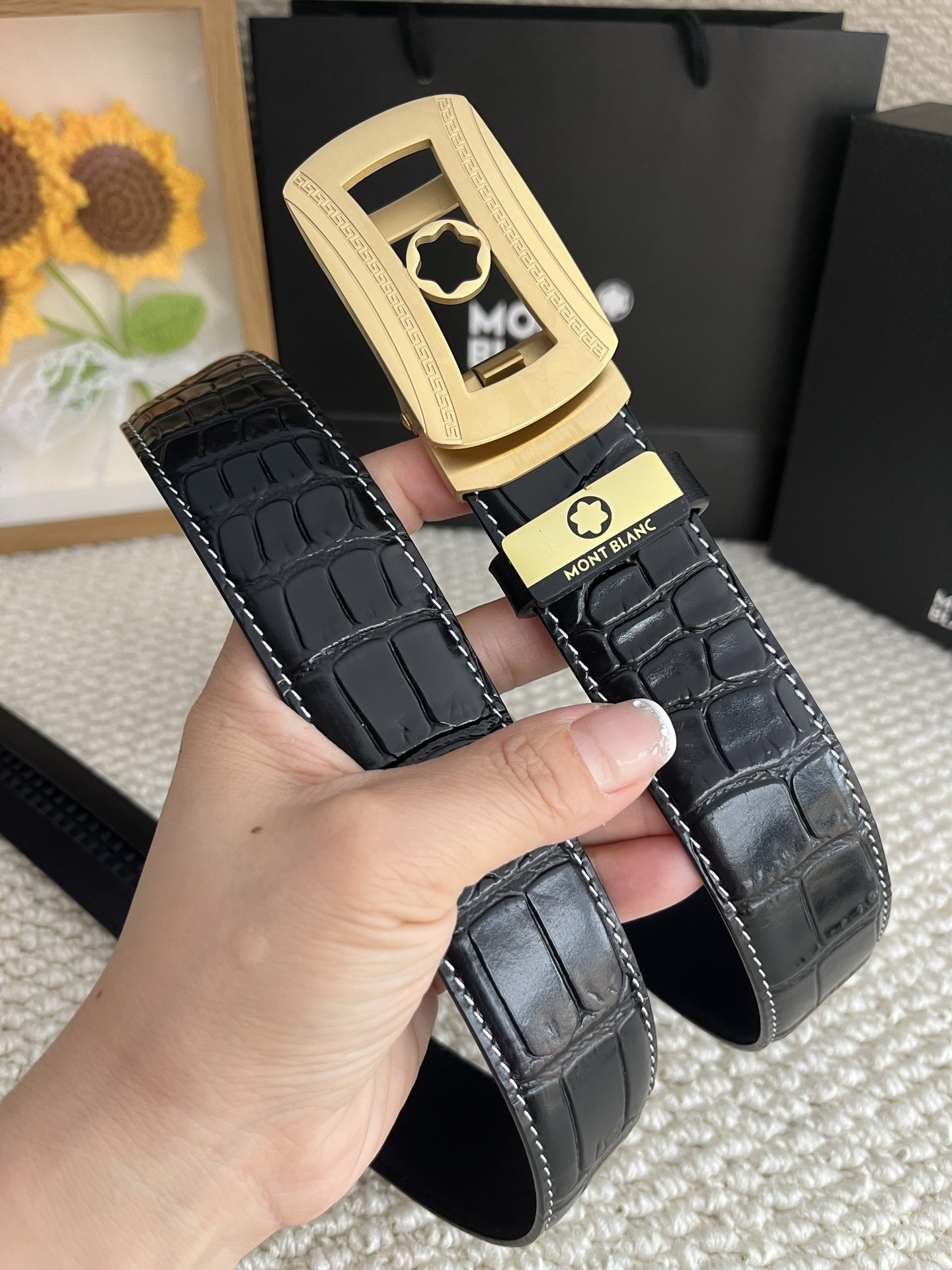 【厳選在庫】Montblanc ビジネスマン正装ベルト「全長約 100cm」