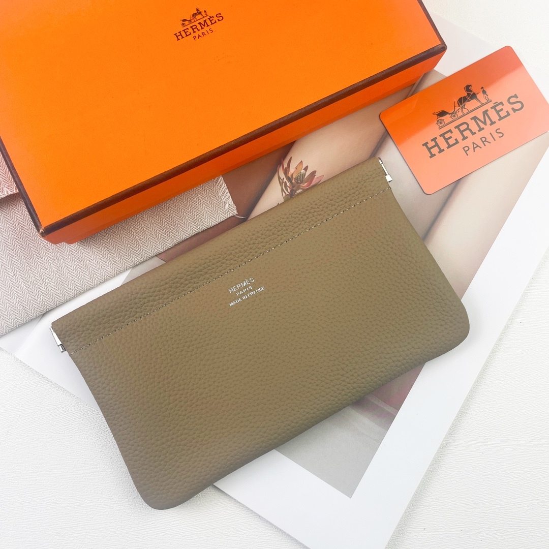 【厳選新入荷】エルメス Evelyne Zip Pouch イヴリンファスナーハンドポーチ「携帯小銭収納レザー小物」