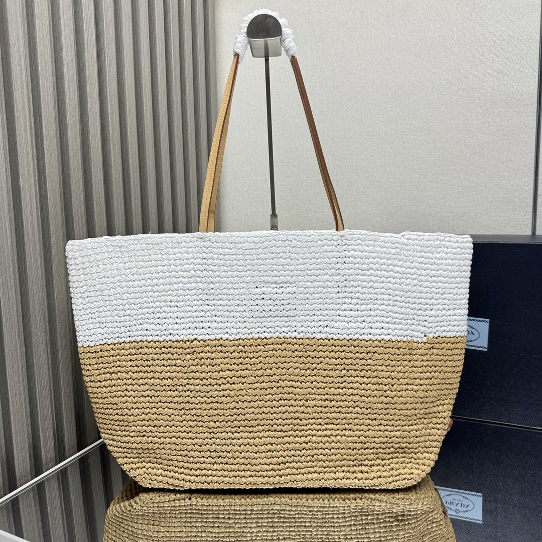 プラダ「Prada」 ラフィアファイバー トートバッグ トートバッグ