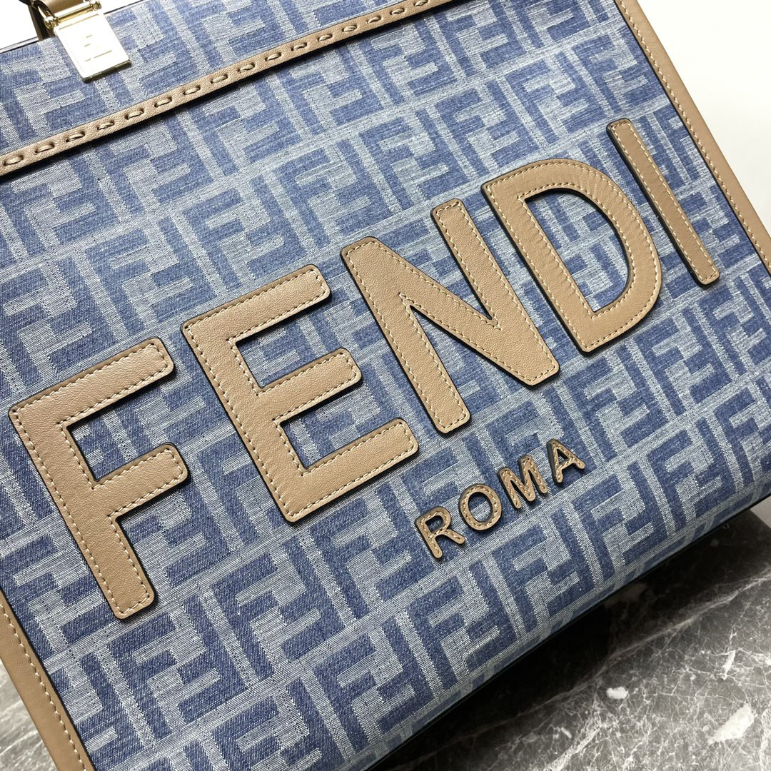 フェンディ「Fendi」Sunshine ミディアム レザー トートバッグ
