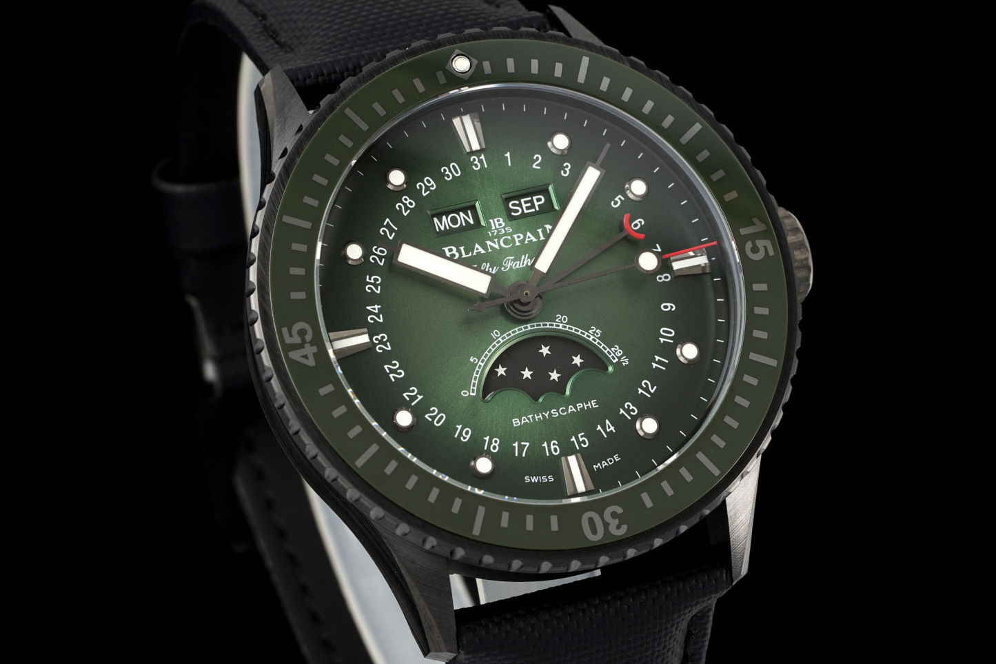 ブランパン「Blancpain」フィフティ・ファゾム バチスカーフ コンプリートカレンダー ムーンフェイズセラミック 自動巻きダイバーズウォッチ43.6mm