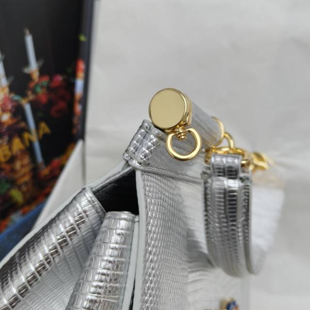 ドルチェ・アンド・ガッバーナ「D&G」 シシリー イグアナプリント レザートップハンドルバッグ