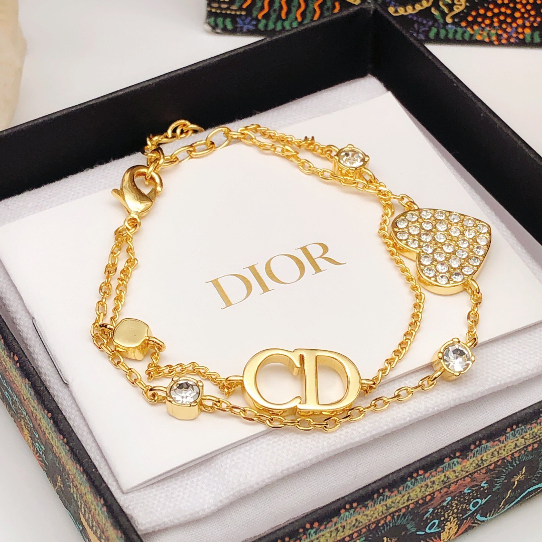 ディオール「Dior」2025 オートクチュール ダブルハートブレスレット20CM