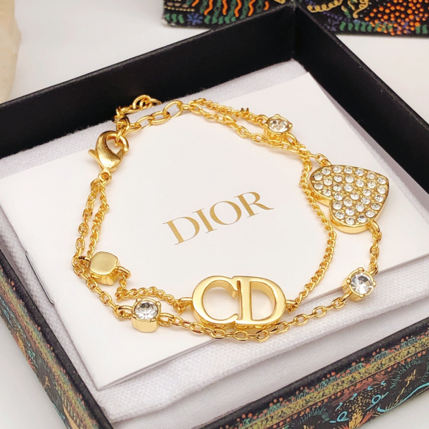 ディオール「Dior」2025 オートクチュール ダブルハートブレスレット20CM