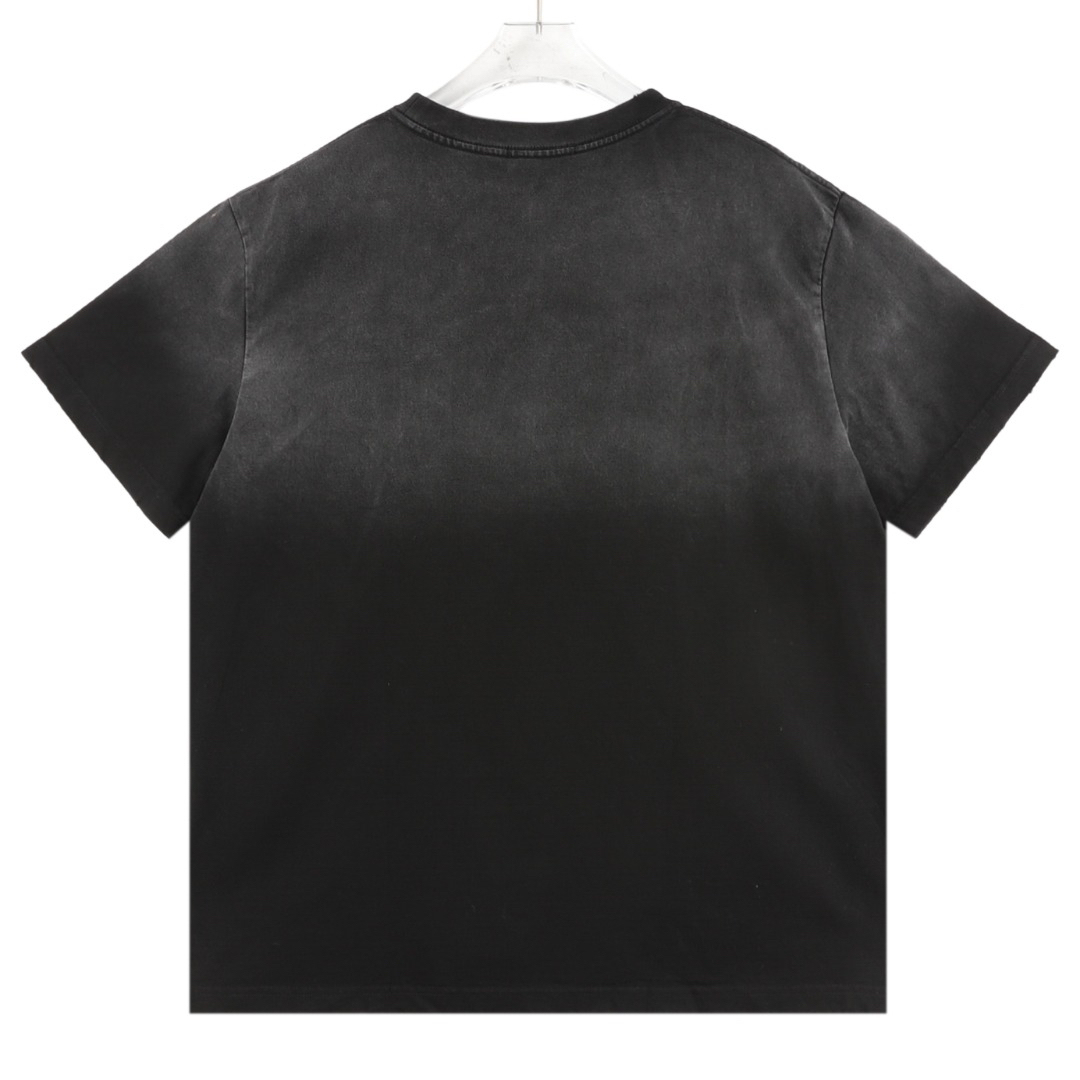 プラダ「Prada」 グラデーション ハンドペイント レター クルーネックTシャツ