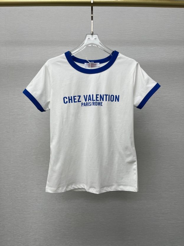 ヴァレンティノ「Valentino」2025新品トップスラウンドネックプリントアルファベットTeeカスタム半袖