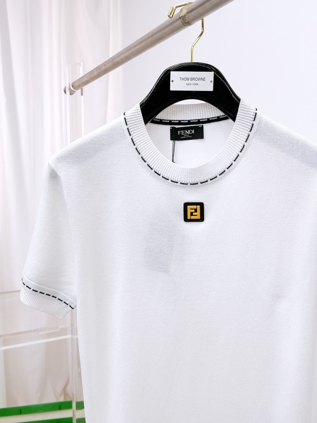 フェンディ「Fendi」2025SS メンズ プレミアムニット ショートスリーブTシャツ