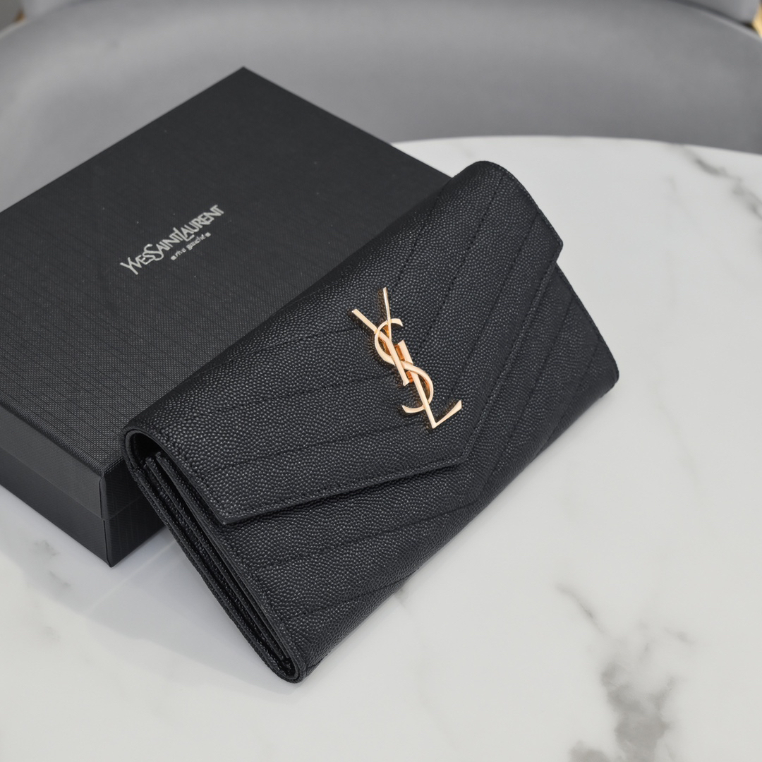 サンローラン「Saint Laurent」カサンドラ マトラッセ ラージ フラップウォレット