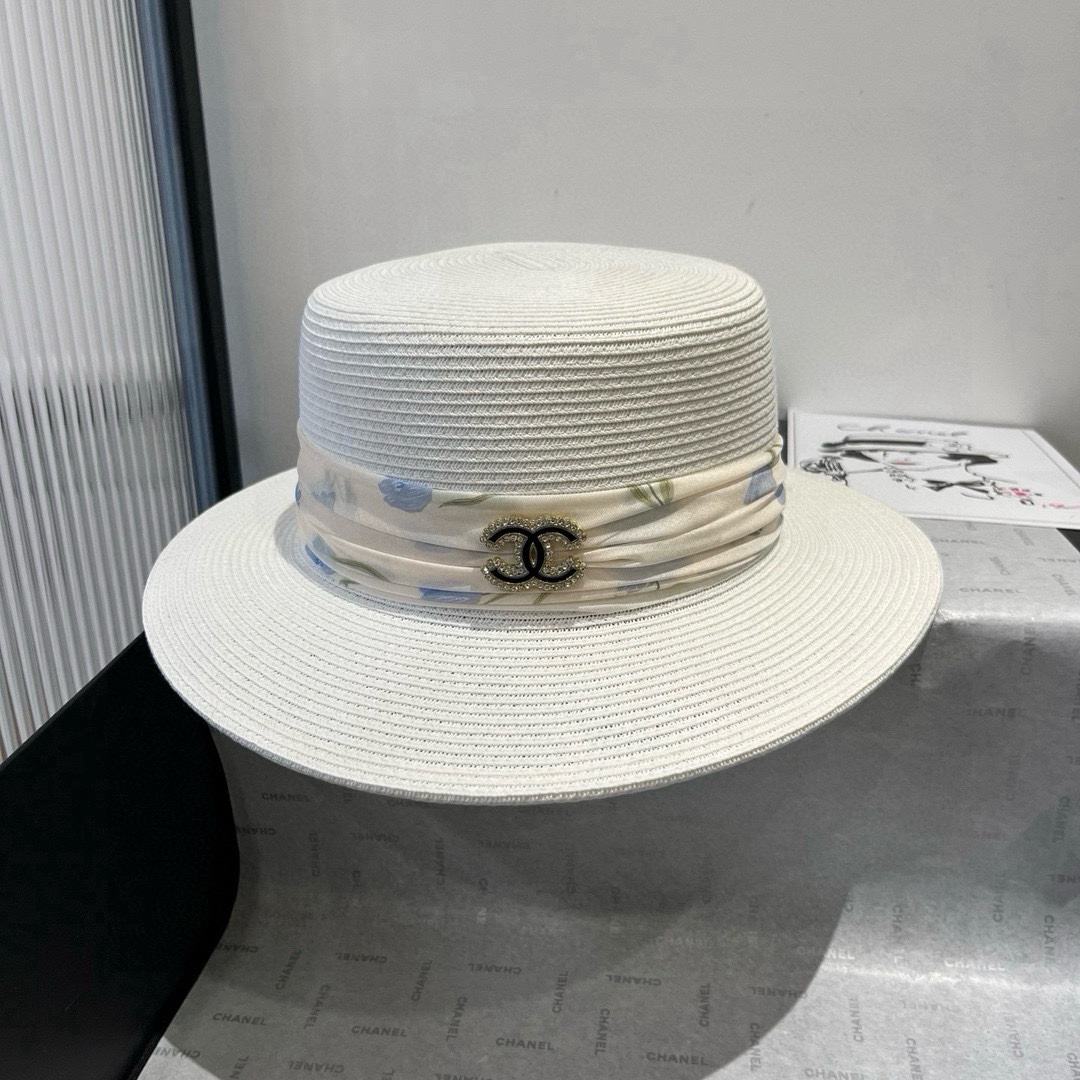 シャネル「Chanel」フラットクラウン フォーマルハット