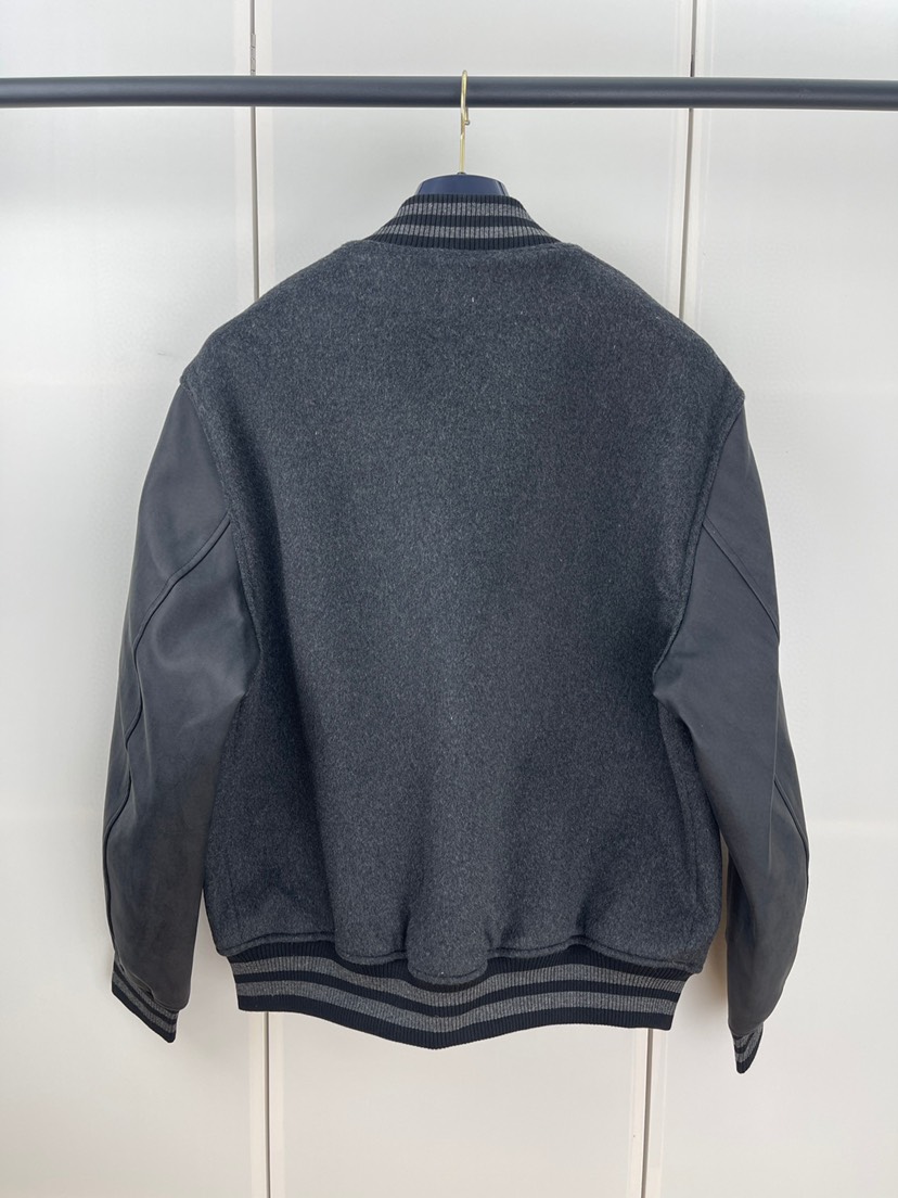 ルイ・ヴィトン「Louis Vuitton」 ウール エンブロイダリー ベースボール ジャケット