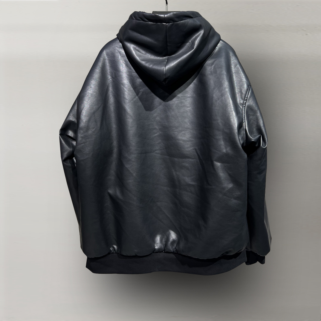 バレンシアガ「Balenciaga」‌最新24 FWカフステディラム毛リバーシブルレザージャケット