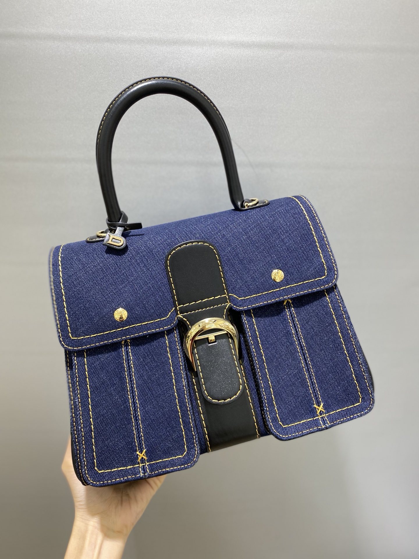 デルヴォー「Delvaux」Brillant Trench デニムシリーズ ハンドバッグ