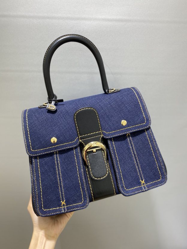 デルヴォー「Delvaux」Brillant Trench デニムシリーズ ハンドバッグ