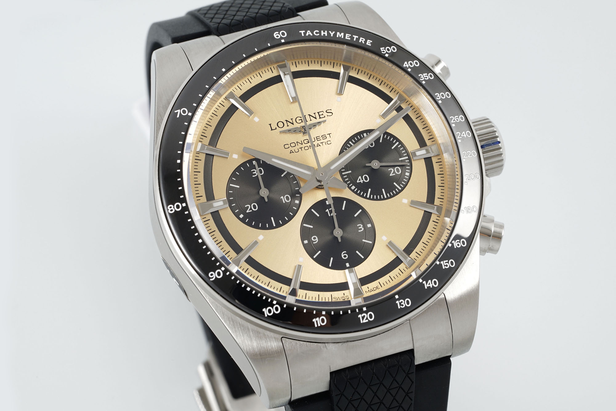 ロンジン「Longines」コンクエスト クロノグラフ メンズウォッチ 42mm