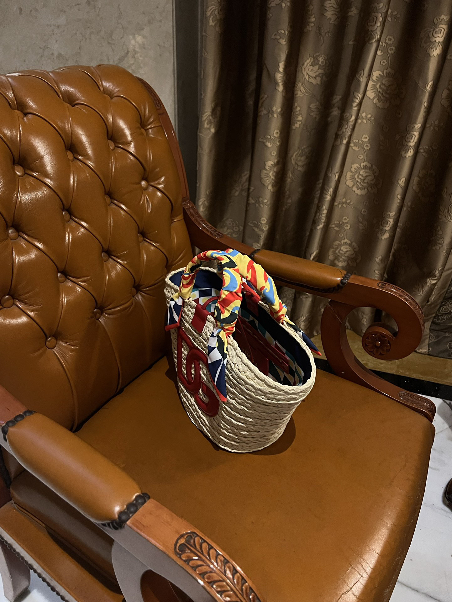 ドルチェ・アンド・ガッバーナ「D&G」ラタン&ジョーカード トートバッグ