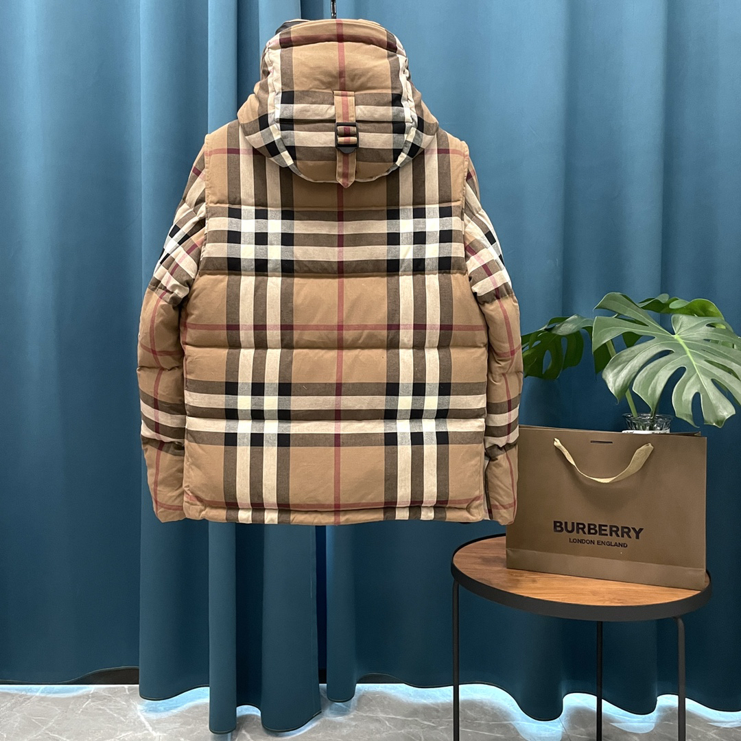 バーバリー「Burberry」秋冬フード付きダウンジャケット 男女兼用