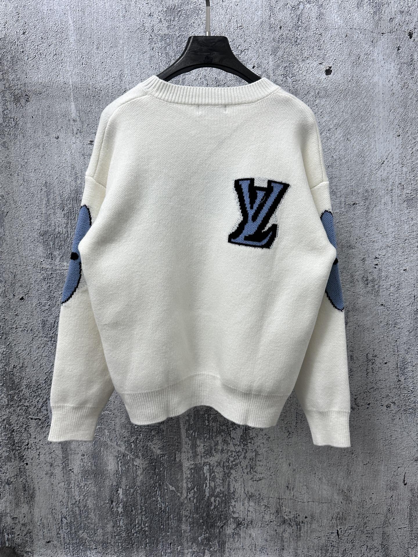 ルイ・ヴィトン「Louis Vuitton」SKIシリーズ 丸首ウールニットプルオーバー