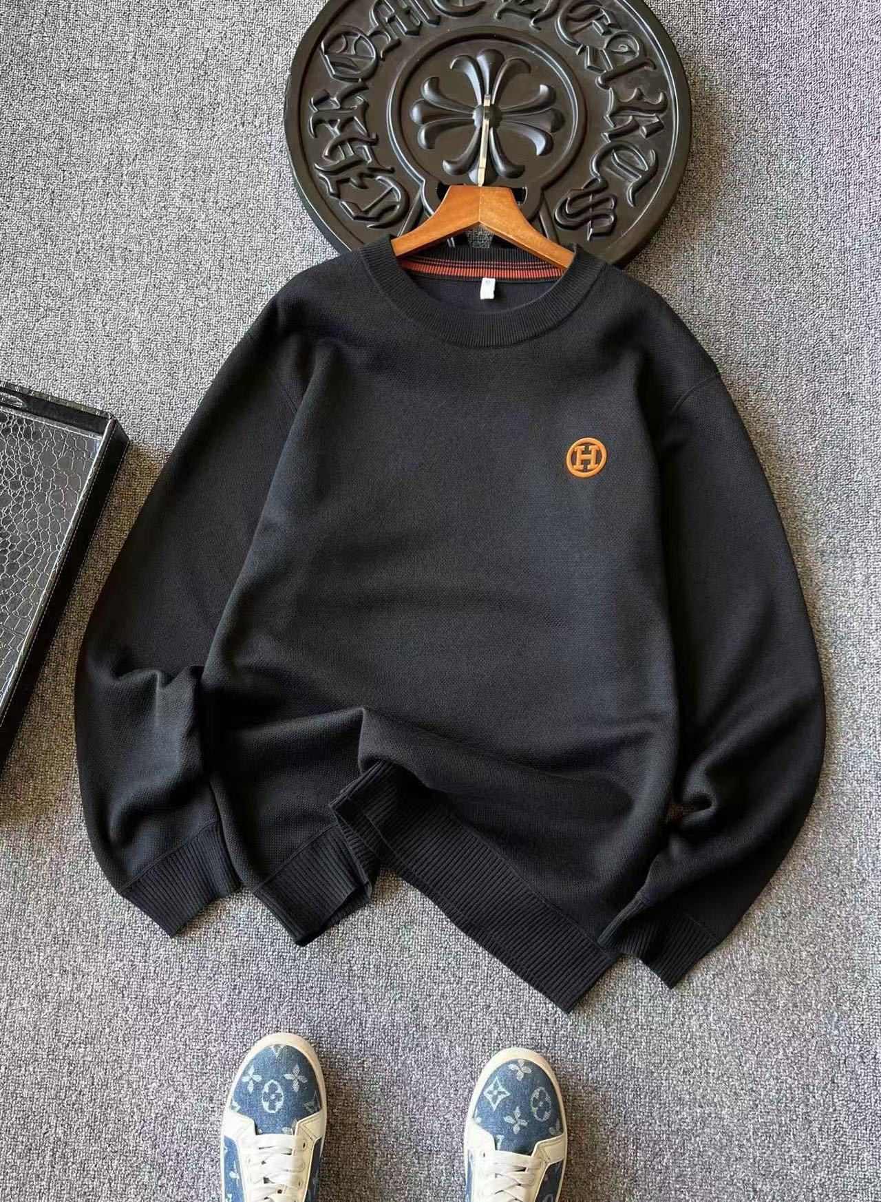 エルメス「Hermès」秋冬用ラウンドネックニットセーター